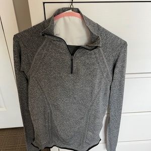 ATHLETA Gray Quarter Zip Jacket